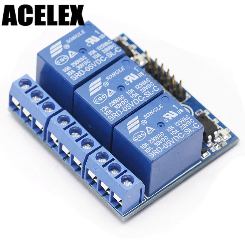 10Pcs three 3-channel high-voltage relay module with opto-isolated fully compatible 3.3V and 5v signal | Электроника