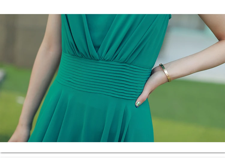 Женское шифоновое платье без рукавов однотонное длинное пляжное большого