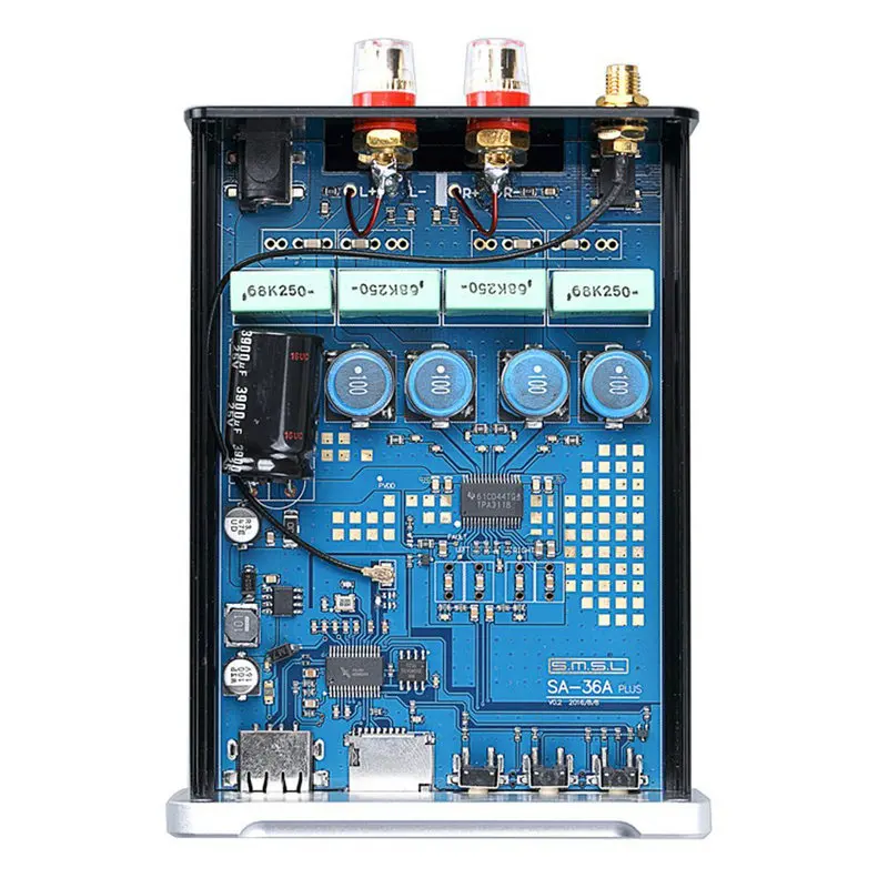 SMSL SA-36A Plus HIFI аудио класса D усилитель 30 Вт* 2 TPA3118 цифровой усилитель мощности Bluetooth AUX TF карта/USB/U дисковый вход