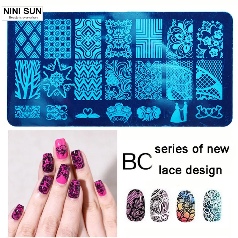 Пластина для стемпинга нейл арта кружевной стальной уплотнитель ногтей