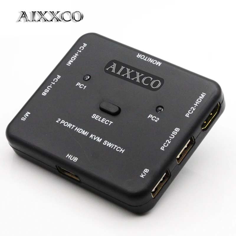 Квм переключатель AIXXCO HDMI 1 4 В 2 порта с общим доступом на ПК устройства для