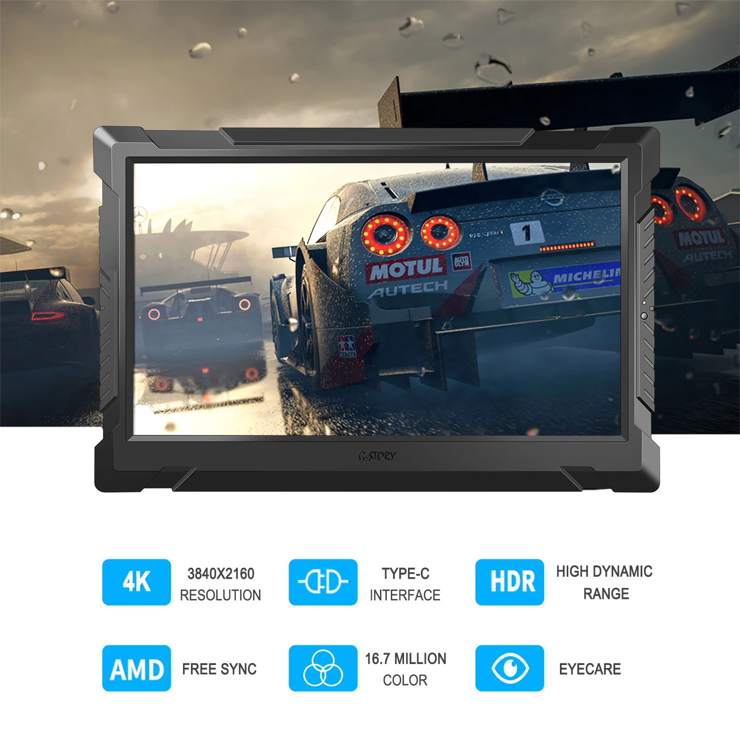 Портативный игровой монитор QHD 4K 13 3 дюйма Уход за глазами Hdmi для ноутбука