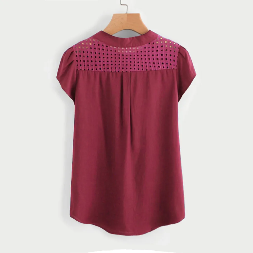 Однотонная футболка с вырезами короткие футболки рукавом бабочка женские новые