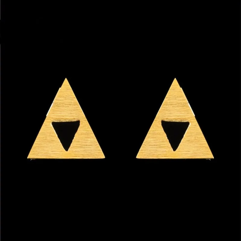 10 пар золотого цвета Legend of Zelda Triforce серьги-гвоздики для женщин и мужчин треугольные серьги Модные Aros нержавеющая сталь серьги