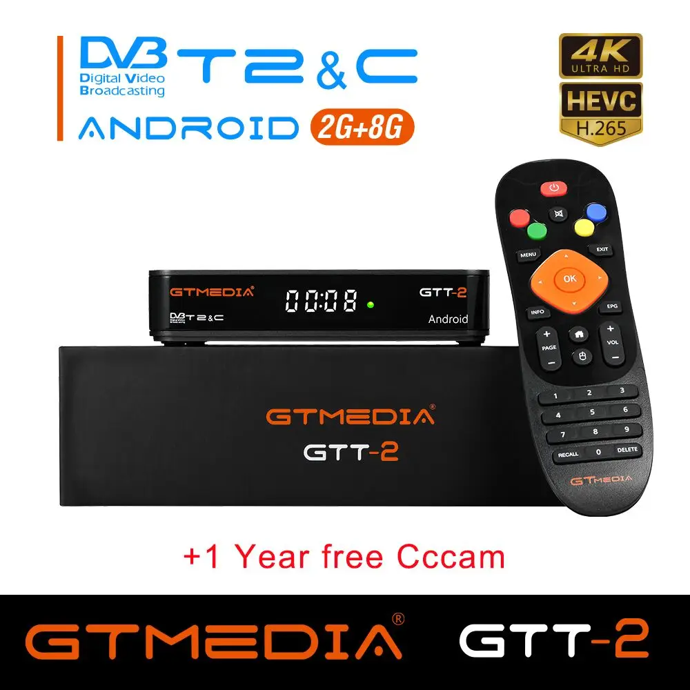 GTT2 Смарт ТВ приставка android 6,0+ DVB-T/T2/кабель 2 ГБ 8 ГБ Amlogic S905D четырехъядерный H.265 4K 2,4 ГГц WiFi медиаплеер 1 ГБ 8 ГБ X96 мини