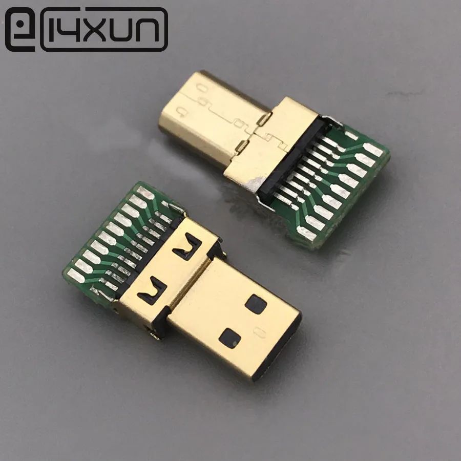 EClyxun 1 шт./лот миниатюрные разъемы Micro HDMI для мужчин позолоченный штекер D типа с