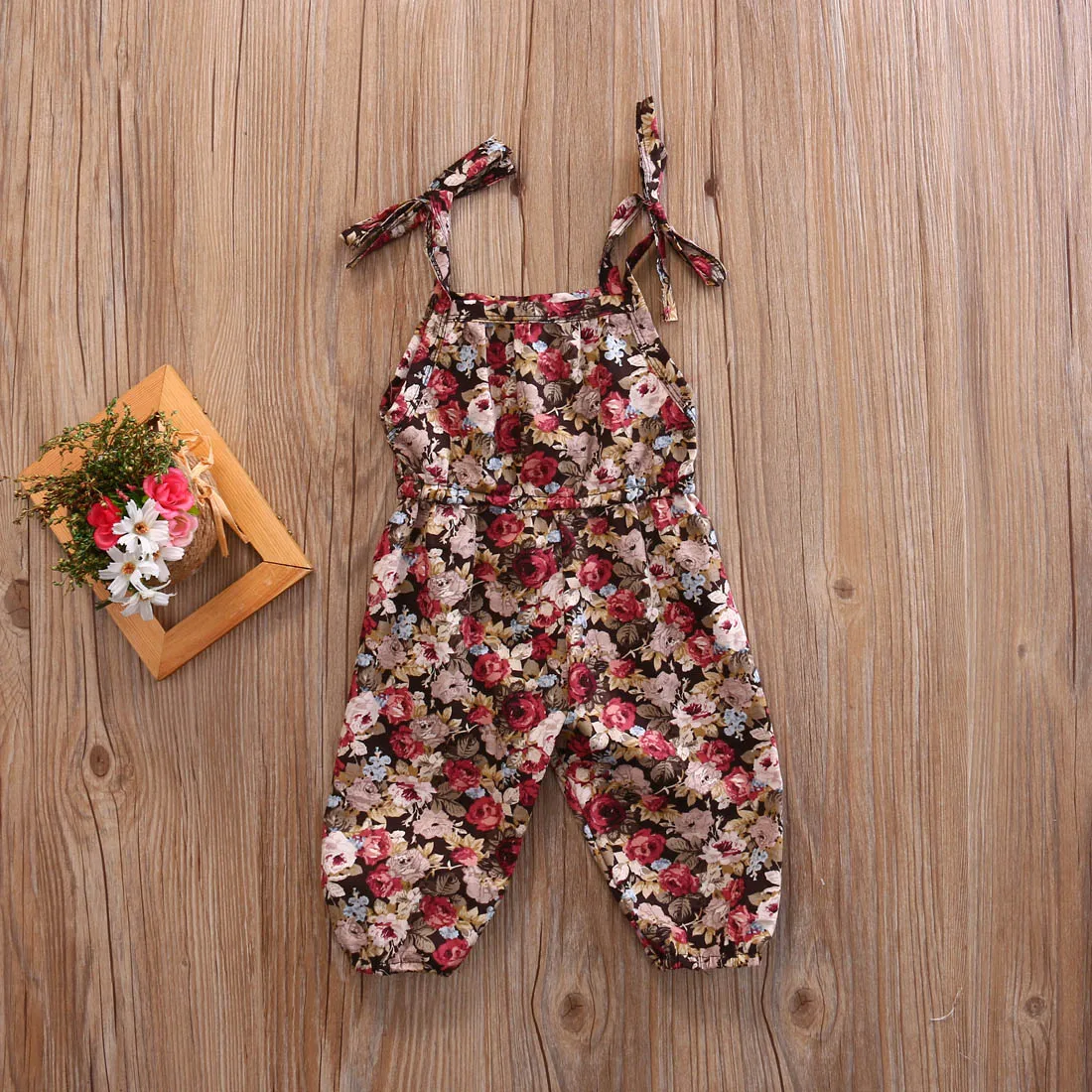 Детский хлопковый комбинезон без бретелек с цветочным рисунком|romper clothing|rompers