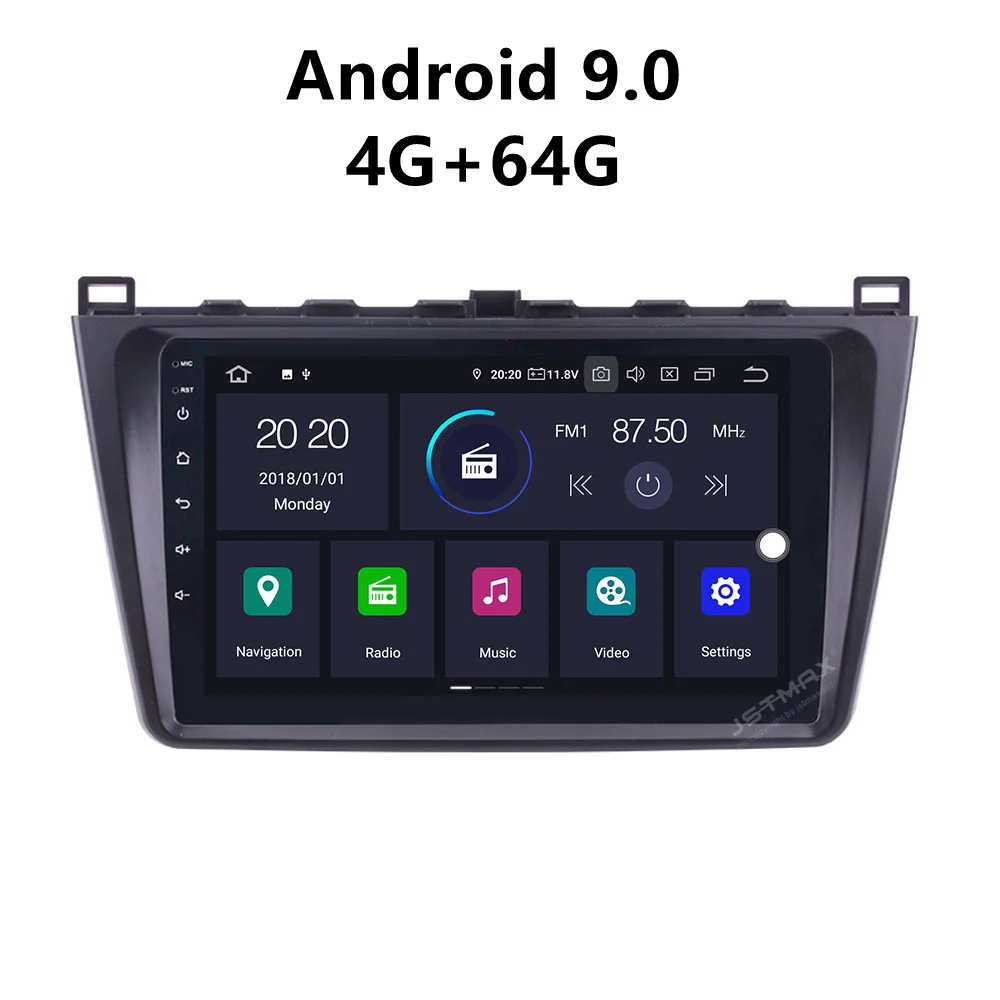 

JSTMAX 9'' Android 9.0 4G + 64G ISP Screen Car DVD Radio Stereo GPS Player For Mazda 6 Summit 2008 2009 2010 2011 Multimedia