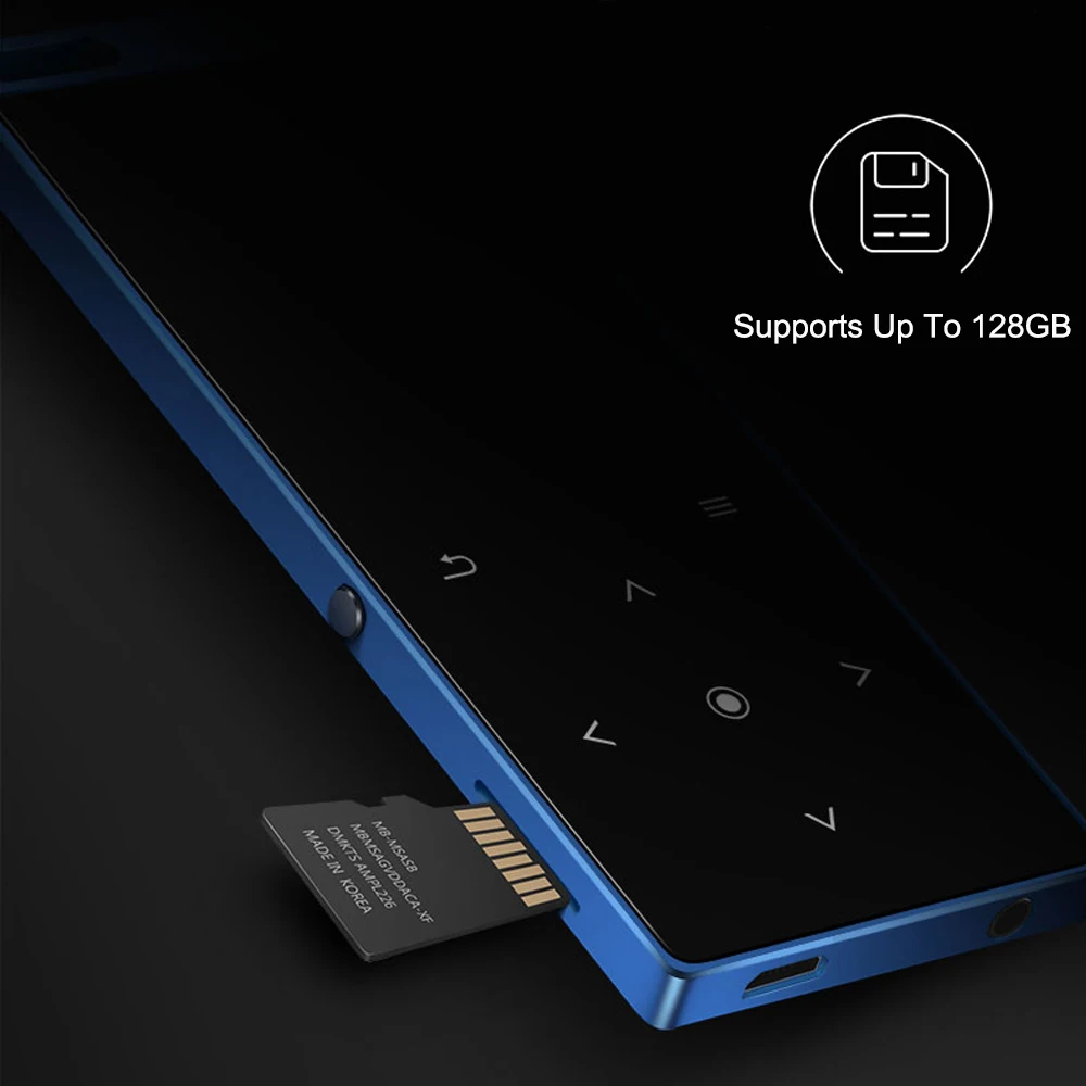 Динамик MP3 сенсорный экран MP3 плеер с Bluetooth 4,0 студенческий Walkman ультра-тонкий дисплей для прослушивания песни текст MP3 плеер иврит
