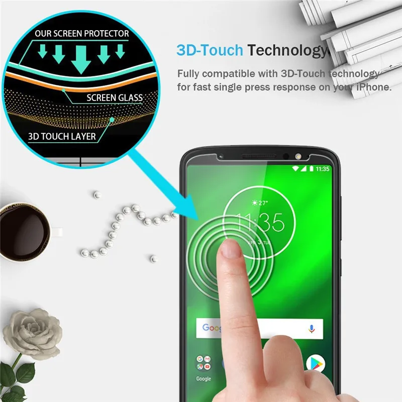 2 шт. закаленное стекло для Motorola Moto G6 Plus Защитная пленка экрана Защитное Play |