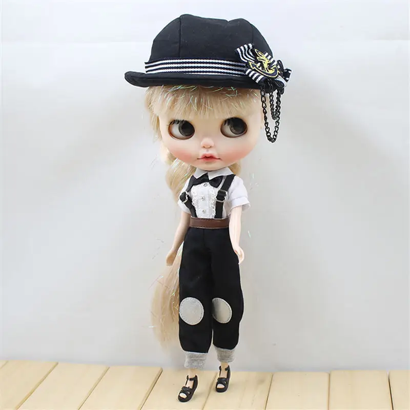 DBS Blyth icy 1/6 Одежда для кукол черный блейзер с белой рубашкой и черной шляпой