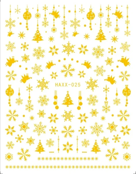 HAXX-25 GOLD Новейшая модель; haxx на снежную погоду с героями мультфильмов, рождествеская серия Дизайн 3d nail art письмо fashiontemplate наклейка MAGICO - Цвет: HAXX-25 GOLD