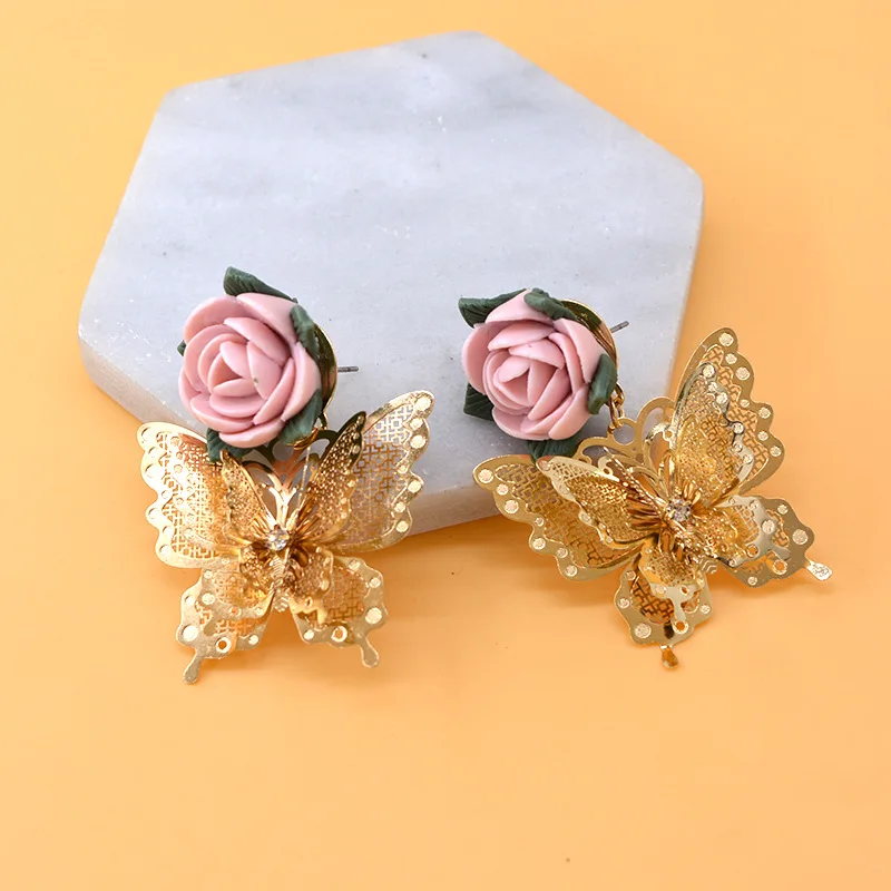 New Design Vintage Antique Hollow Butterfly Dangle Earrings Fashion Jewelry For Women gold Long | Украшения и аксессуары