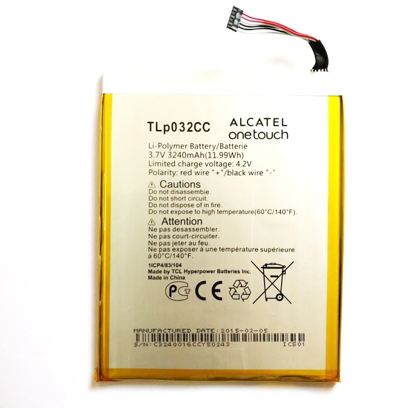 Аккумулятор TLp032CC 3240 мАч для Alcatel One Touch Pixi 8 0 3G 9005X мобильный телефон