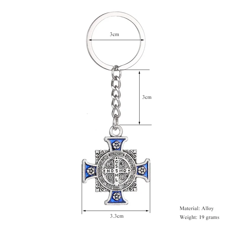 Saint Иисус Христос крест кулон брелок для ключей Chain Ring Держатель Finder Для женщин