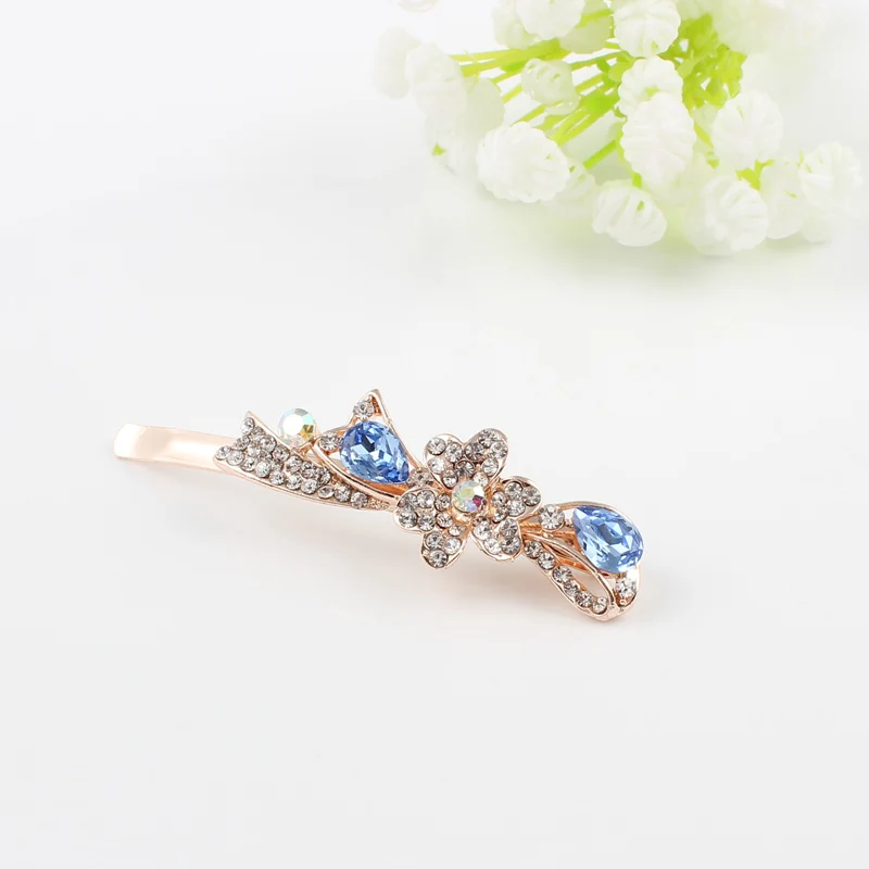 Цветочные циркониевые корейские модные аксессуары для волос шпилька Шпилька