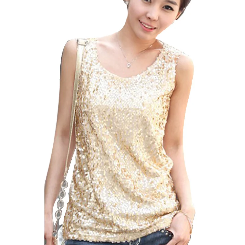 Black Gold Sequin Tank Top Sexy Women Summer Tanks Tops Plus Size Sleeveless  Blouse 4XL Prom Tube Regata Feminina Fitness - купить по выгодной цене |  AliExpress
