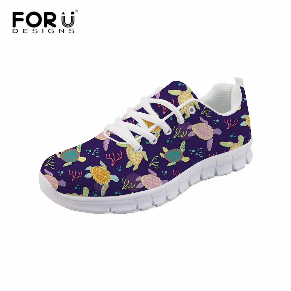 FORUDESIGNS/женские легкие кроссовки на плоской подошве с принтом подсолнуха; Повседневная Удобная дышащая обувь для девочек; весенняя обувь на шнуровке - Цвет: Z4480AQ