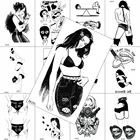 Красивая Женская кружевная Сексуальная временная татуировка-наклейка, искусственная мода, боди-арт, татуировка на грудь и руки для взрослых, Реалистичная водостойкая черная татуировка