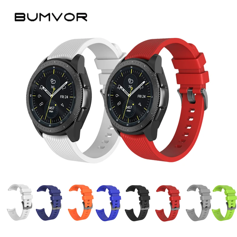 22 мм силиконовый ремешок для часов samsung Galaxy Watch 46 полосатый резиновый сменный