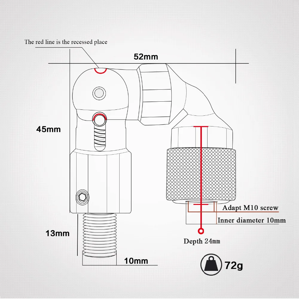 SANLIKE adapt 10MM Threads 3/8x20 BSF(British Standard Fine)Fishing Tool Frame for Joint Aluminum Fitting Fish Net Installation