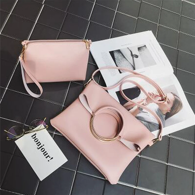 Комплект из 2 предметов женская сумка искусственной кожи на одно плечо складная и