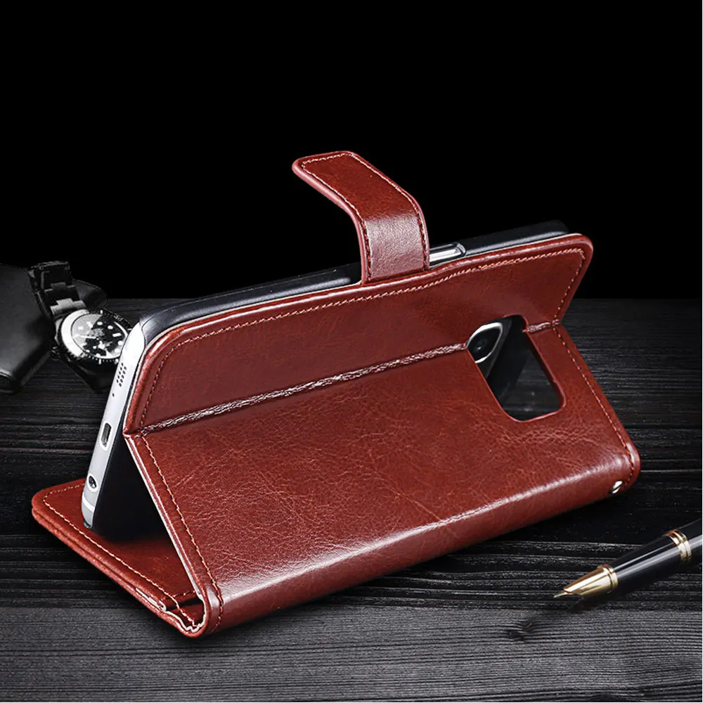 Luxury Brand Phone Case For Samsung Galaxy S7 Edge Flip Cases With Card Pocket Full Cover edge |