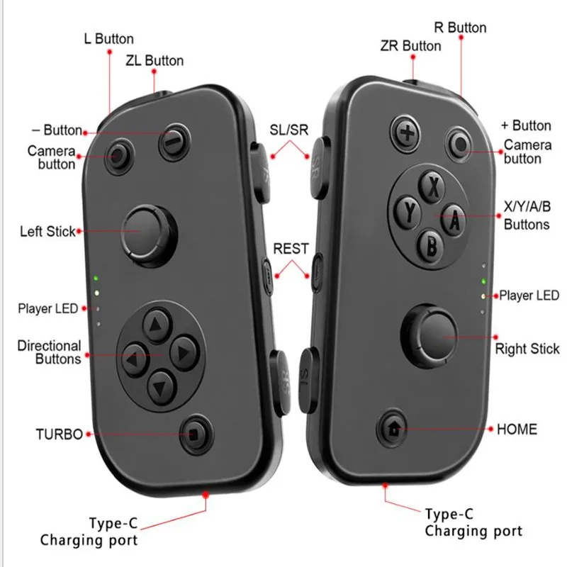 Беспроводной Bluetooth 8 м турбо левый и правый Joy-con игровой контроллер геймпад для