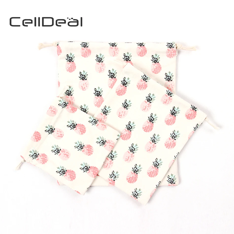 CellDeal обувь для девочек Drawstring сумки женщин хлопок холст на плечо шнурок ананас