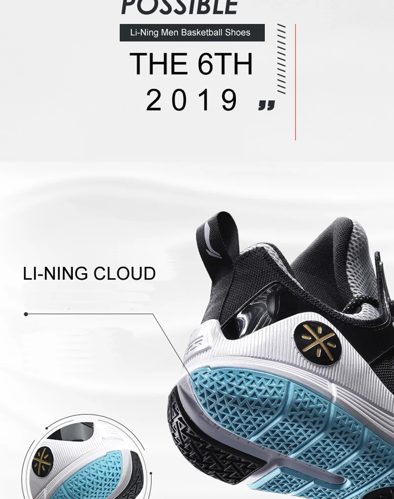 Li-Ning/мужские баскетбольные кроссовки серии Wade 6TH, дышащая подкладка, спортивная обувь ABAP017 XYL252