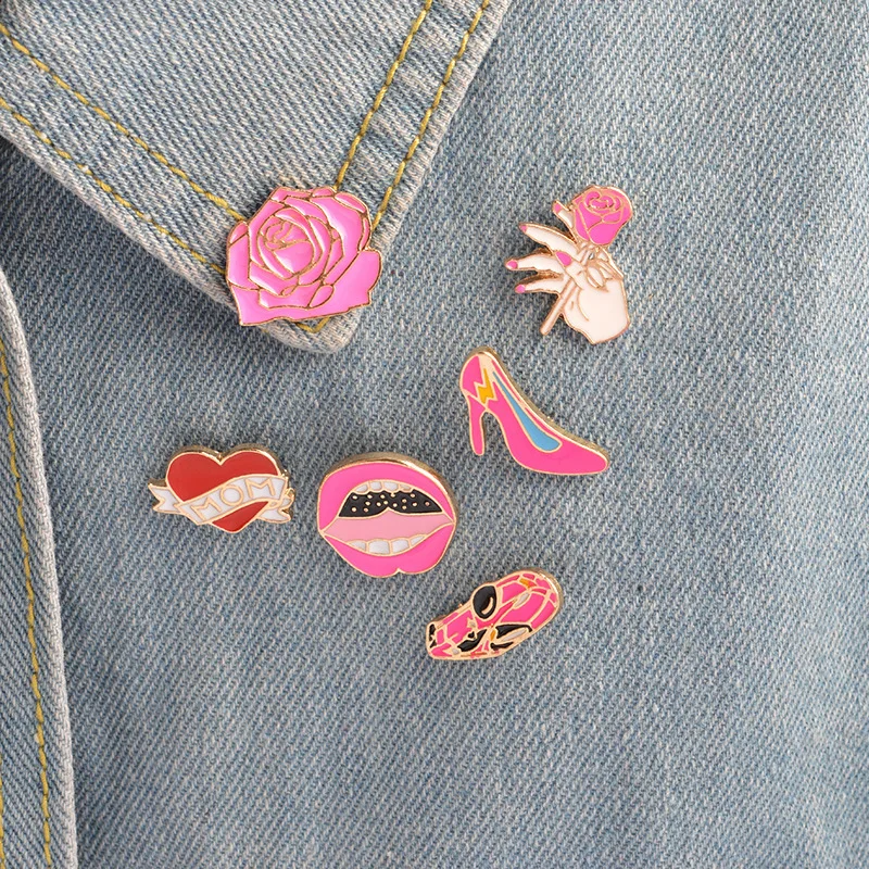 1 шт. розово красная Фотолюминесцентная металлическая брошь на рюкзак|badge badges|badge