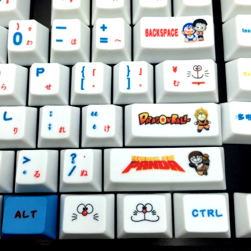 Doraemon японский Languag PBT брелки Топ Печатный 109 набор ключей профиль для Cherry MX переключатели Механическая игровая клавиатура