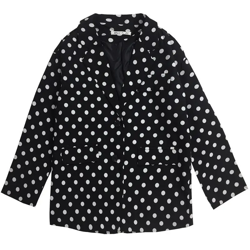 

Spring Women Clothing 2019 New Fashion Korean Loose Suit Jacket Print Full Sleeve Lapel Casual Thin Outerwear Coat Oversize f778