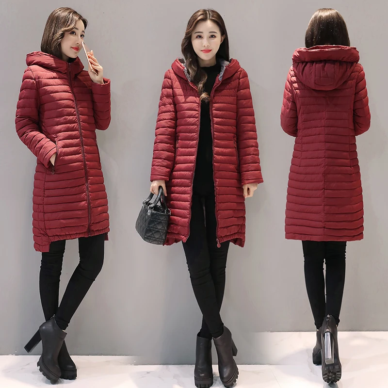Женская зимняя парка в полоску с капюшоном|women parka|parka womenwarm winter coat |