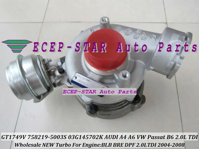 GT1749V 758219 5003S 03G145702K турбо для Audi A4 B7 A6 C6 Volkswagen VW Passat B6 BRE BLB DPF BRF 2.0L TDI бесплатная