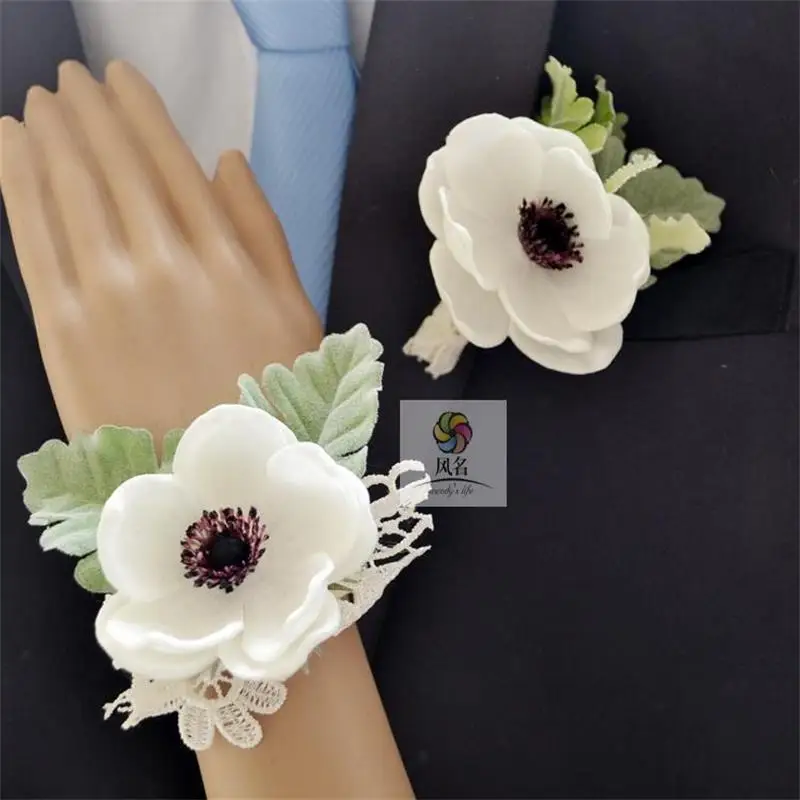 Белый цвет лучший мужчина свадебная бутоньерка для жениха крестного отца брошь