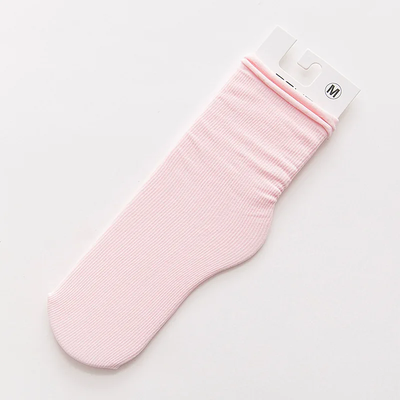 light pink Детские забавные трикотажные носки по щиколотку для детей от 1 до 10 лет, хлопковые весенние детские спортивные носки Meias sokken calcetines calze - Цвет: light pink