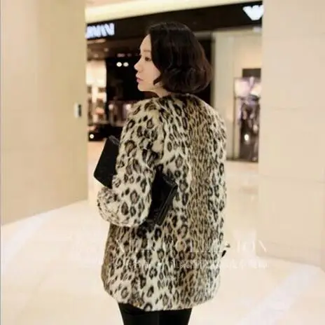 Женские пальто из искусственного меха леопардовая зимняя женская куртка 2019