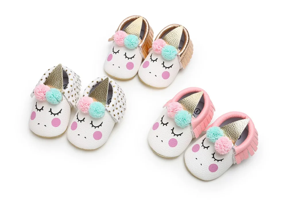 2019 Единорог для вечеринки ободок с рогом + мягкая обувь кисточками маленьких