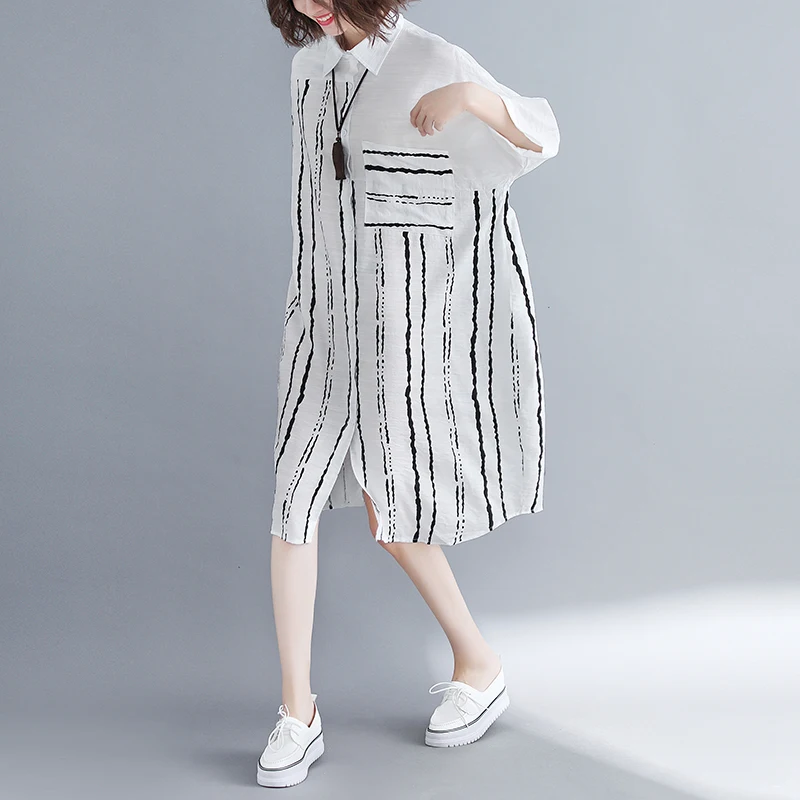 2019 Новое поступление летнее платье для беременных женщин Повседневное Полосатое