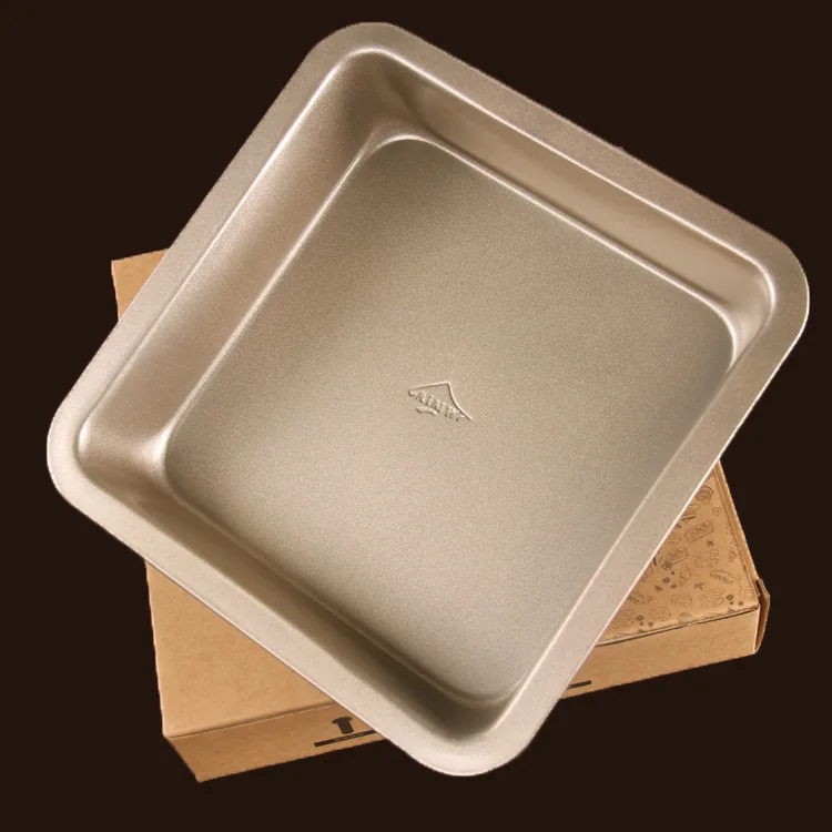

Golden nonstick square cake baking tray 8inch, baking tool