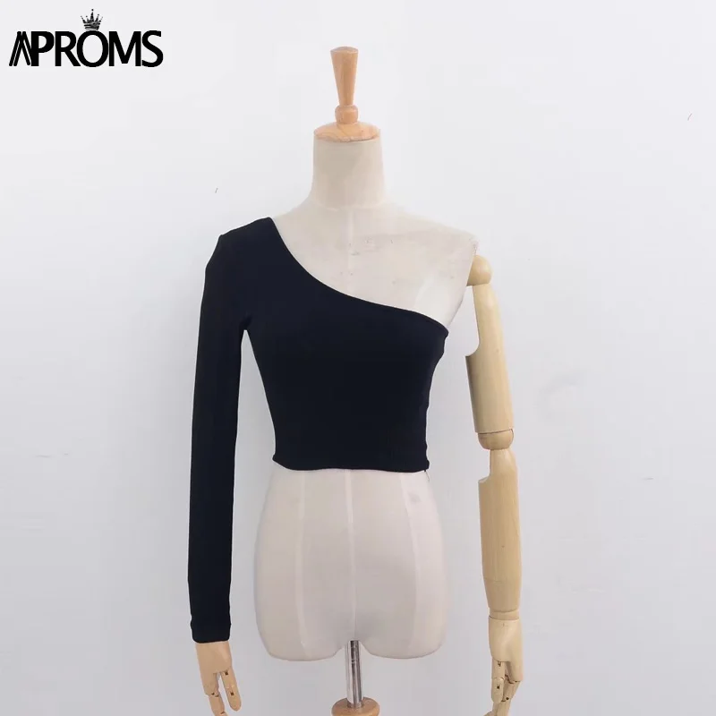 Aproms открытыми плечами бретели майка Femal вязаный Топ Для женщин Топы корректирующие уличная упругие короткие Вязание Cropped Cami 90 s футболки для девочек
