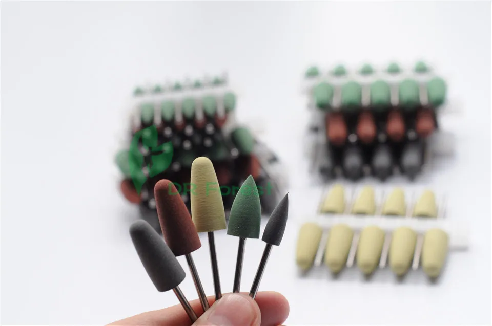 100Pcs Dental SILICONE Rubber polishers Diamond polishing Burs 2.35mm shank | Drills&ampBrushes