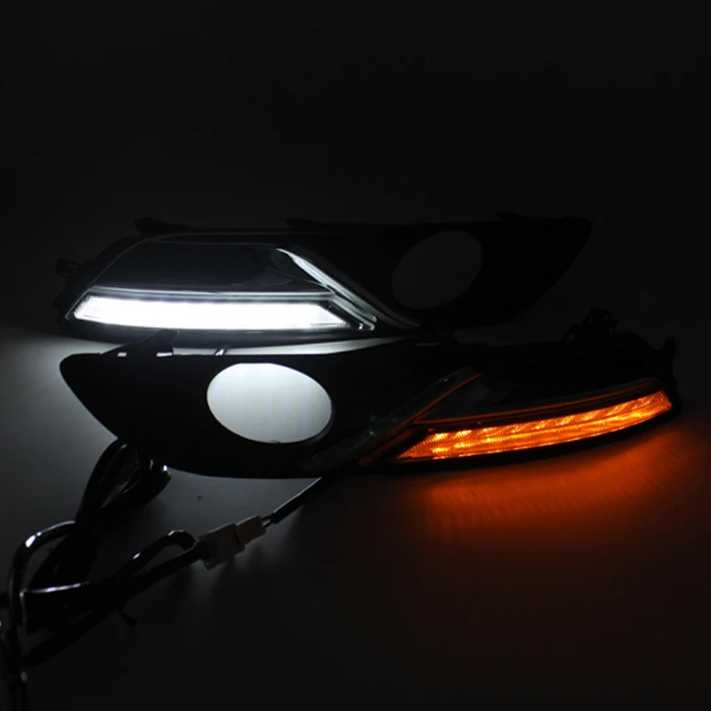 

SUNKIA High Bright DRL For Nissan Sentra Sylphy 2013-2015 LED Daytime Running Light Amber Turn Signal Dimmed Light Function
