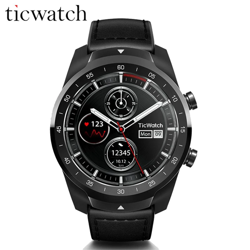 Оригинальные Смарт часы Ticwatch Pro Bluetooth IP68 многослойный дисплей Поддержка NFC