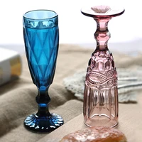 150ml vintage creative red wine cup 3 pcs engraving wine cup home juice cups drinking champagne glasses green blue transparent