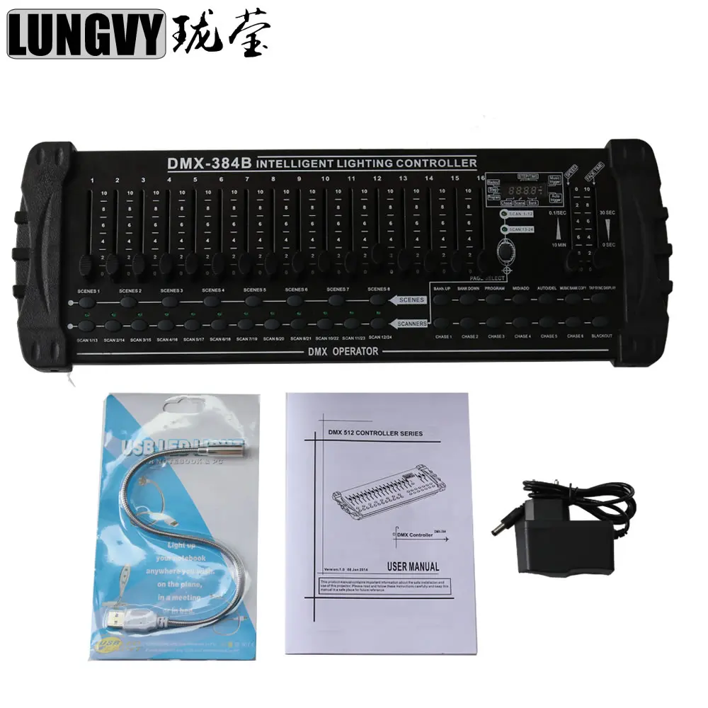 

Free Shipping Disco DJ Pro Lighting Console 384 DMX Controller For Led Moving Head Led Par LIGHTS