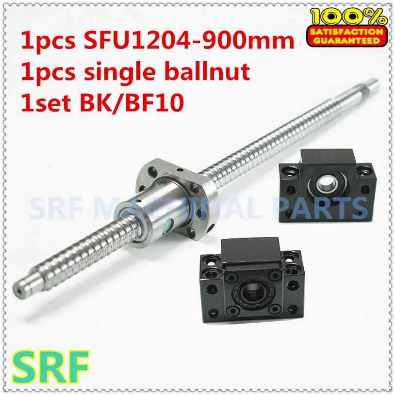 RM1204 рулонный шариковый винт L = 900 мм C7 SFU1204 одинарная шариковая гайка + BK/BF10
