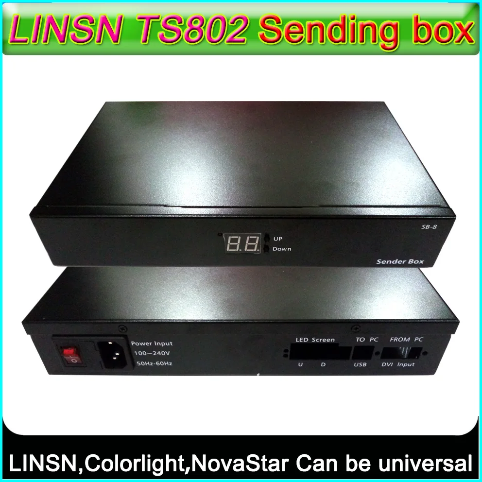 LINSN TS802 светодиодный дисплей контроллера внешняя коробка отправки поддержка NovaStar