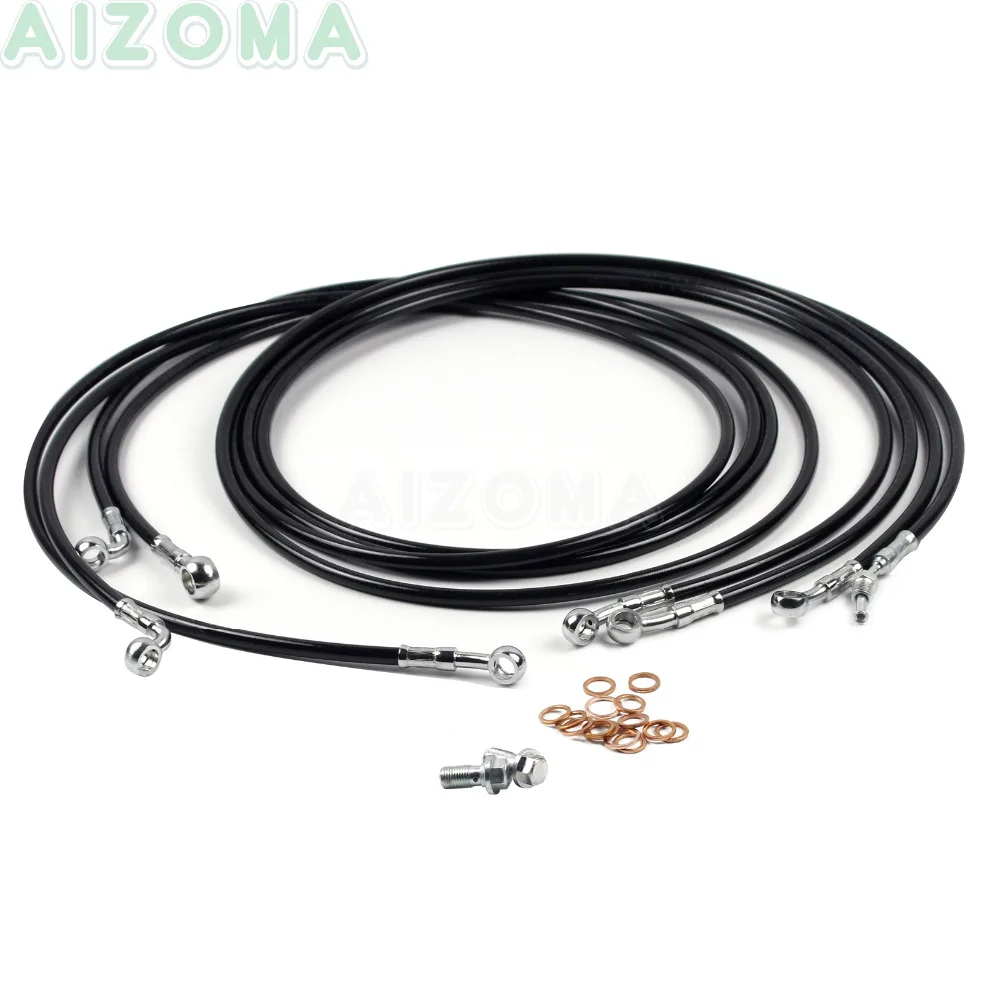 Мотоцикл 10-12 &quotРуль Ape кабель Тормозная Линия Комплект для Harley Touring Road King Street